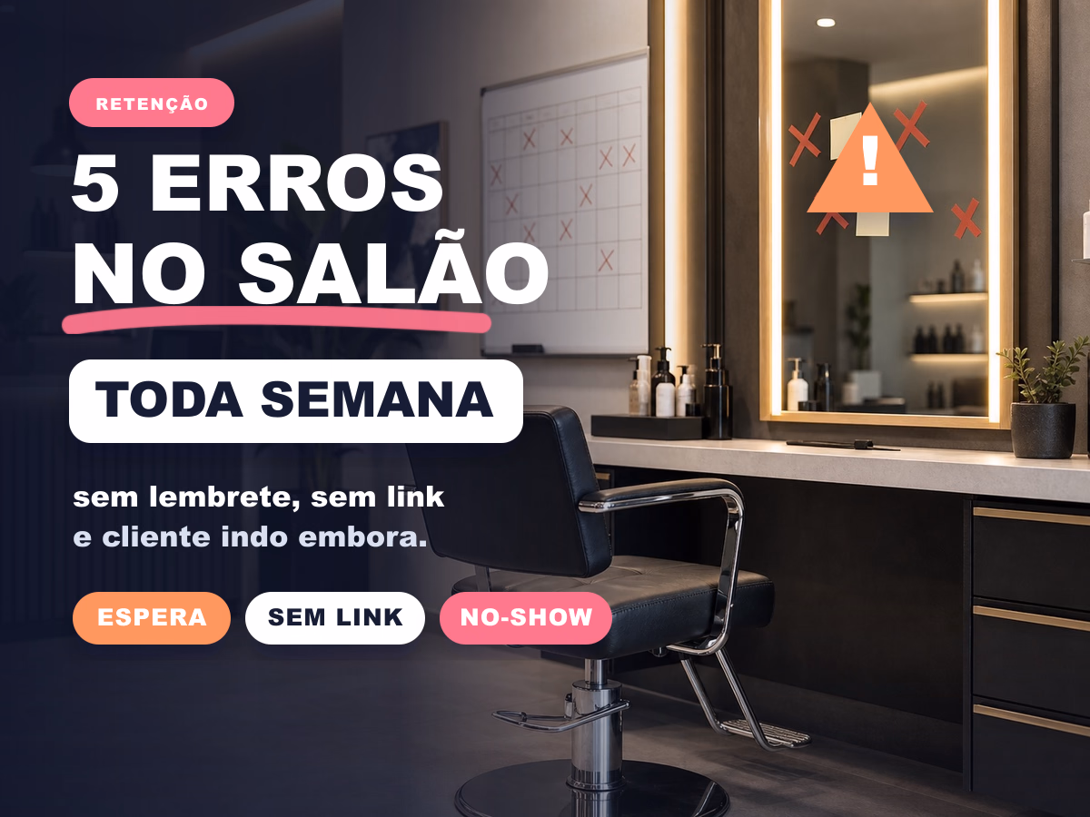 Salão vazio com alerta visual sobre perda de clientes